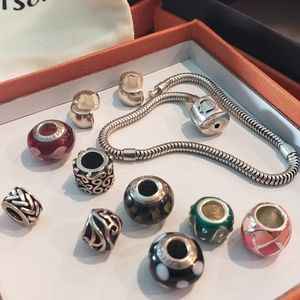 Persona by Zales (8) Bead Charms & Snake Bracelet